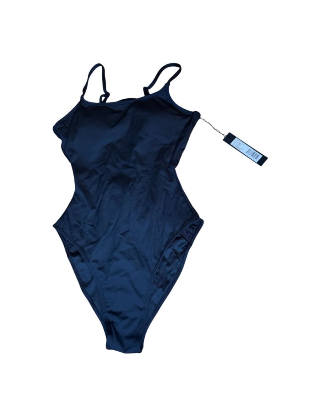 TA3 Lacey Black One Piece Swimsuit Lace Up Back Size XS Regular/Long NWT